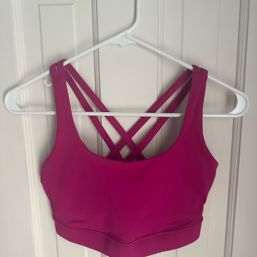 Lululemon Pink Athletic Bra with Criss-Cross Straps